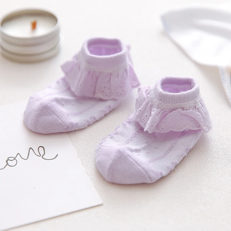 Новые летние хлопковые короткие носки карамельных цветов в стиле ретро с вышивкой кружевами и рюшами по щиколотку детские короткие носки принцессы для маленьких девочек