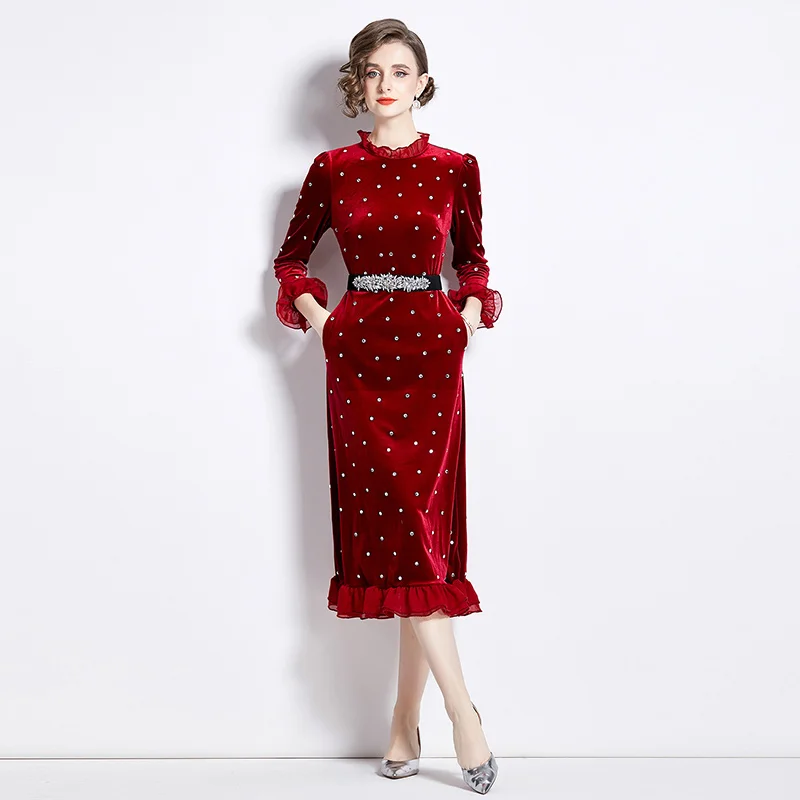 115-8718- Woman Clothes Manufacturer Wholesale Fashion Inspiration Elegant Vintage Lady Floral Evening Casual Dresses