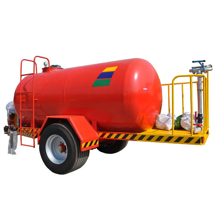 With gasoline water pump capacity 5000L fire fighting water tanker trailer
