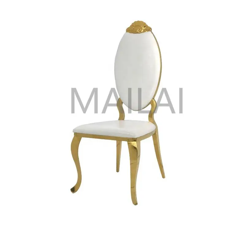 Wholesale Events Chairs Golden Wedding Stainless Steel Dining Chair Hotel Used Banquet Furniture