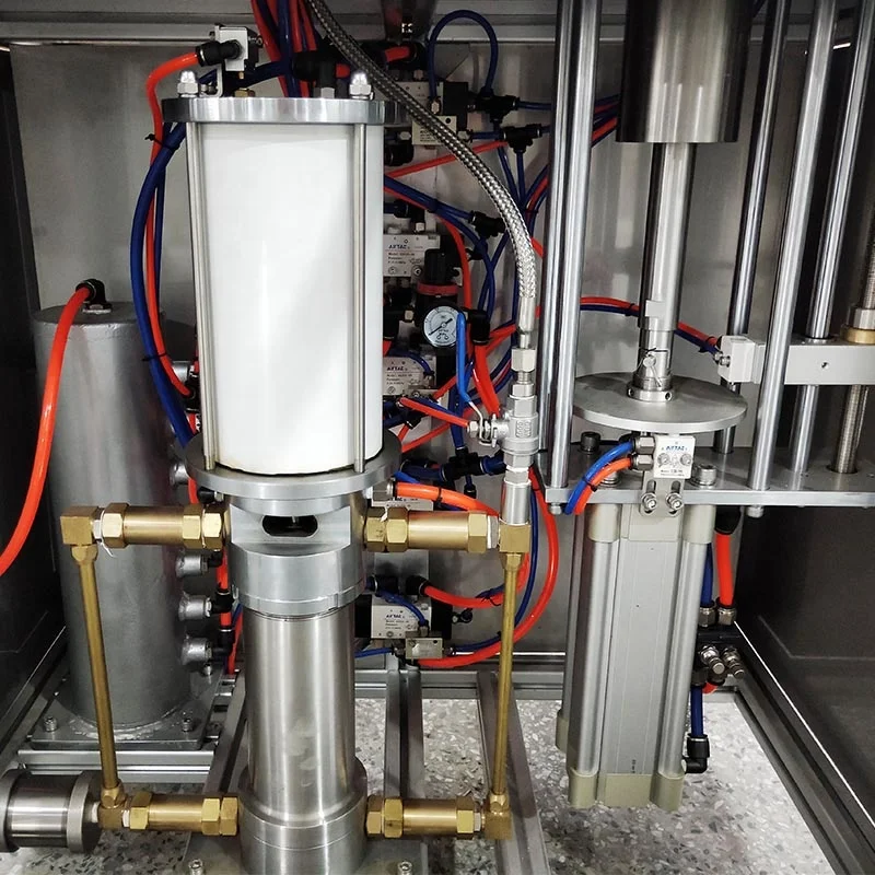 Professional 3 In 1 Aerosol Equipment Semi-automatic Filling Sealing and Inflation Machine For Aerosol Spray Cans