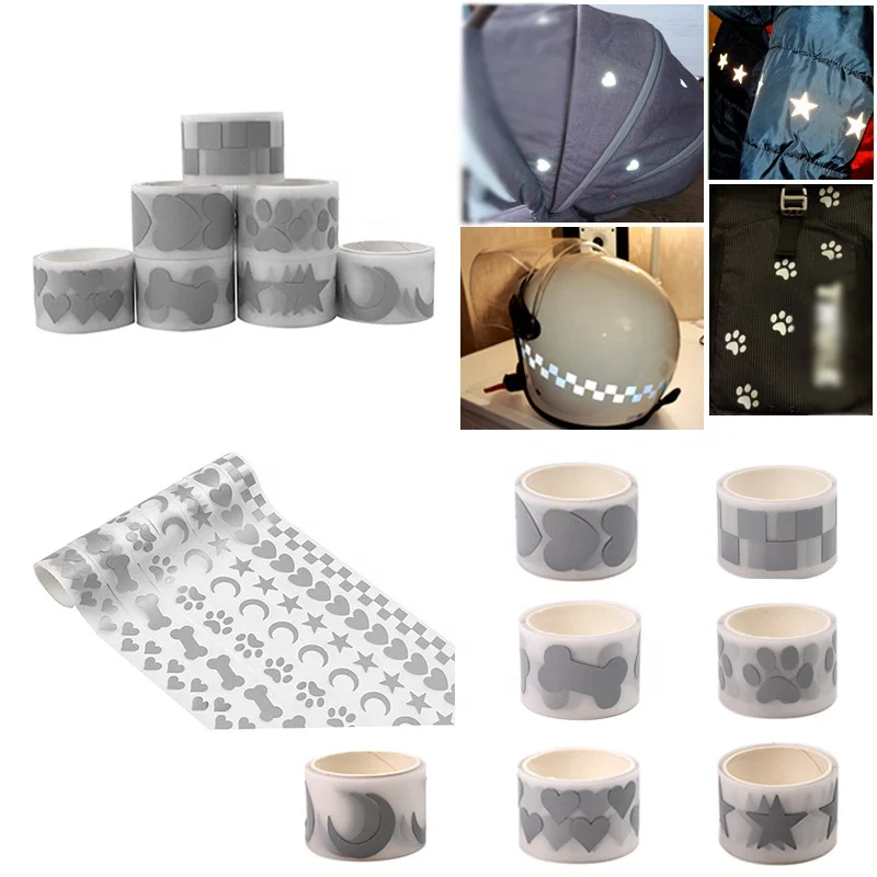 Wholesale 3X100CM Reflective Sticker Hot Stamping Foil Heat Transfer Vinyl Film For Garment DIY Iron On Fabric Tapes Crafts