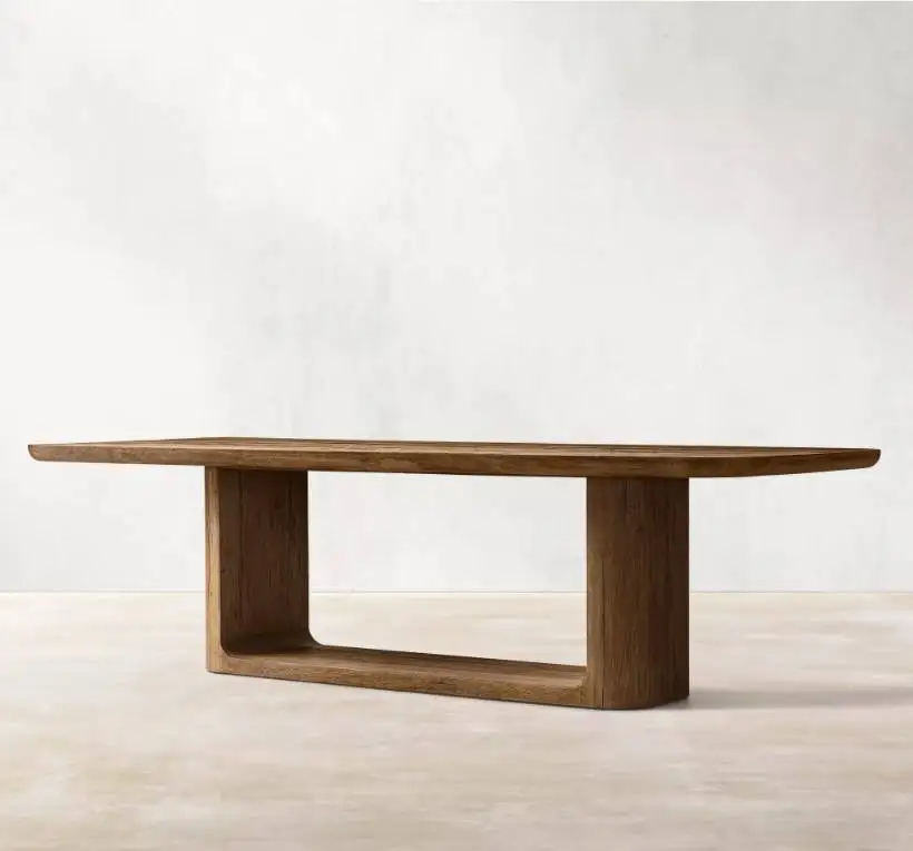 CZ-20 Factory Direct Modern Design Home Furniture Solid Oak Rectangular Wooden Dining Table With Heavy Base