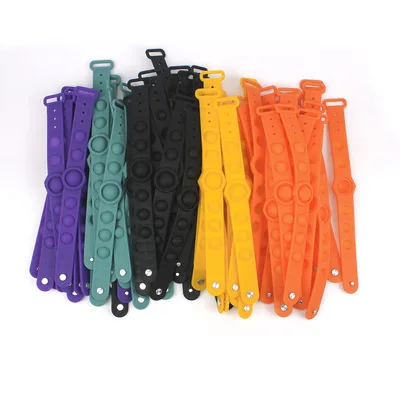 Popular Design Decompression Finger Pop It Fidget Toy Bracelet Relax Silicone Wristband Bracelet