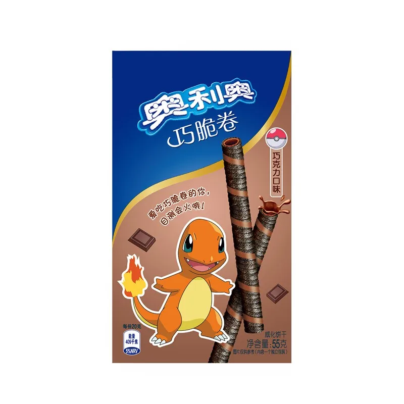 Oreo 55 г вафельные рулоны маття, ванильный шоколад, производство печенья, Детская хрустящая закуска