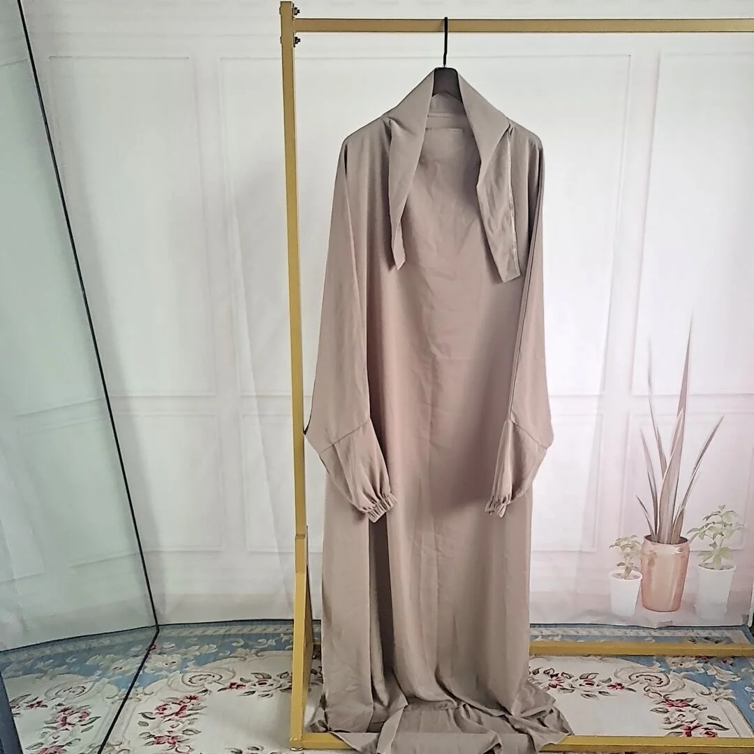 popular Ramadan Khimar Abaya Muslim women dress with hijab prayer set high quality hijab abaya jilb