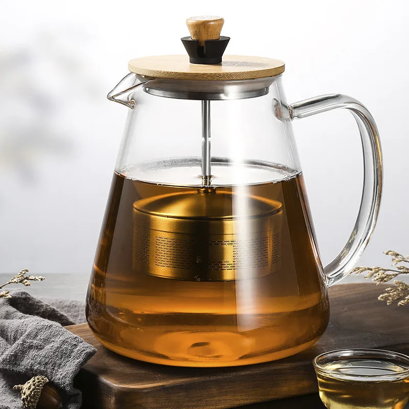 High Quality Handcrafted borosilicate glass teapot with removable tea pot infuser