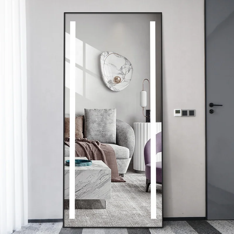 Yishare Factory Direct Frame Beauty Salon Mirror Decoration Full Mirror Light Wall Mounted Illuminated Smart Led Dressing Mirror