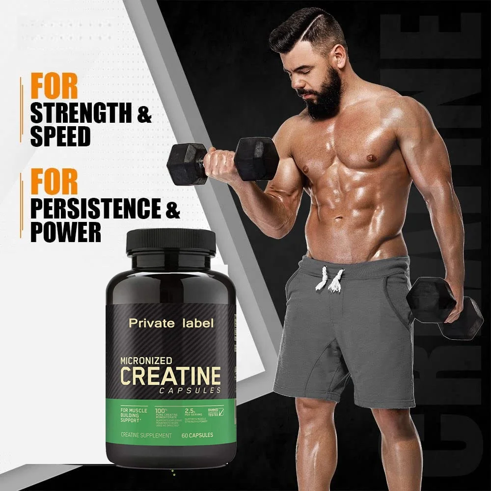OEM private label creatine capsules pre workout muscle size strength creatine monohydrate capsule