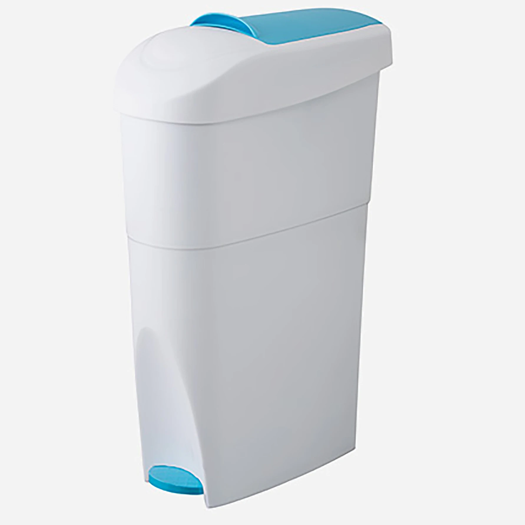 18 L Slim Plastic Hygiene Bin with Foot Pedal Commercial Grade Step-On Waste Bin for Washing Room