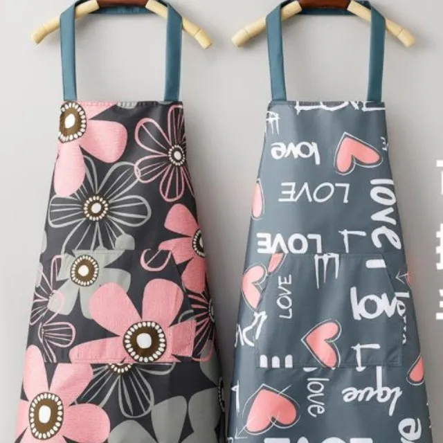 Simple and fashion water proof and oil resistant sleeveless waist female kitchen apron