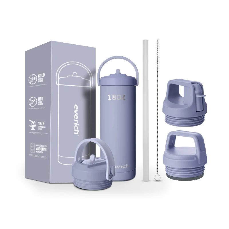 32oz Stainless Steel Insulated Water Bottle with Straw For Cold & Hot Drinks - Vacuum Flask with Screw lid and Modern Leakproof