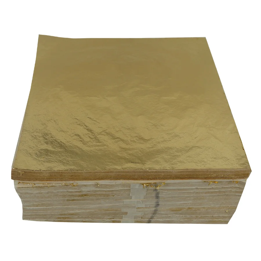 Hot Sale 14 x 14 cm 1000 Sheets Chinese Copper Imitation Gold Leaf Foil Sheets For Decorating Wallpaper