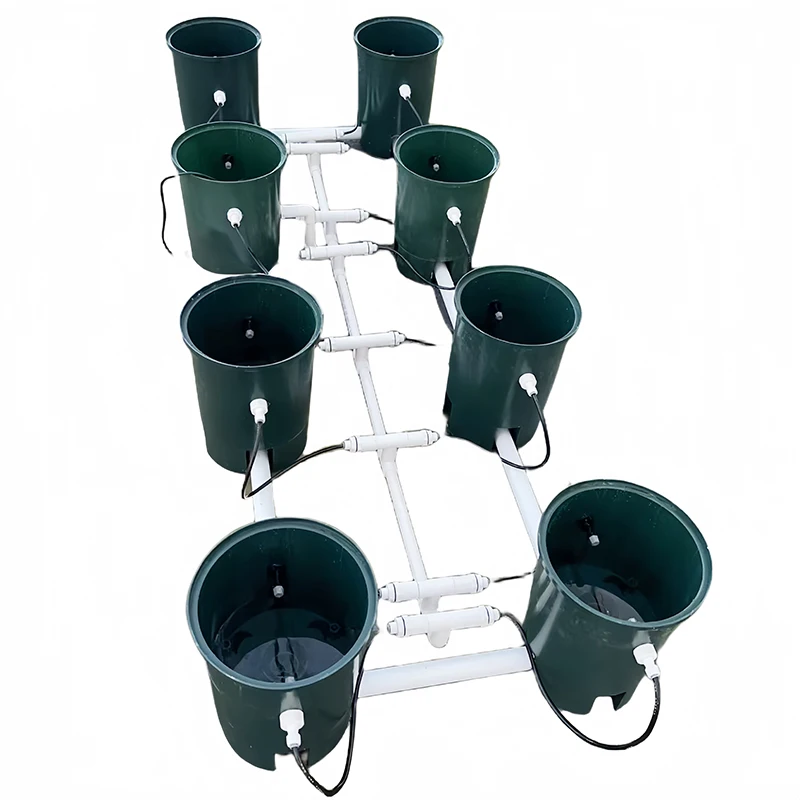 DWC 8 Buckets Recirculating Hydroponic System air Pump and Cycle Pump Hydroponic Container