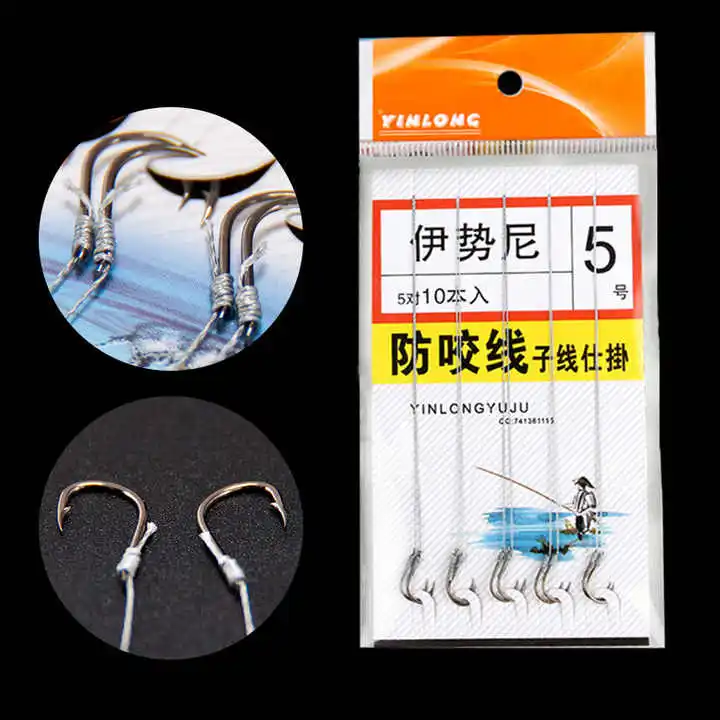Japanese Seriesnickel Fishing Gear With Spikes1 Packs Of 5 Pairs Of Fish Hooks With Cranks Black  Used For Capturing Freshwater
