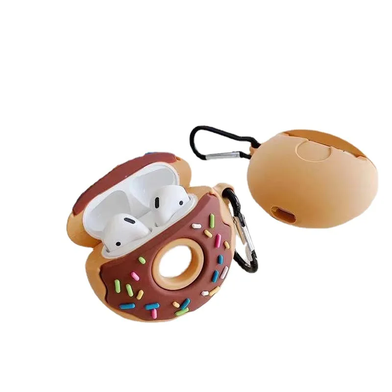 Creative 3D Donuts Cute Cartoon Earphone Protector Cover for airpods cases food
