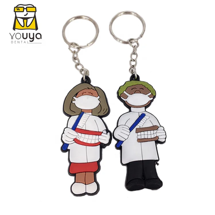 Promotional Silicone Dentist Keychain Dental keychain For Dental Clinic Gift