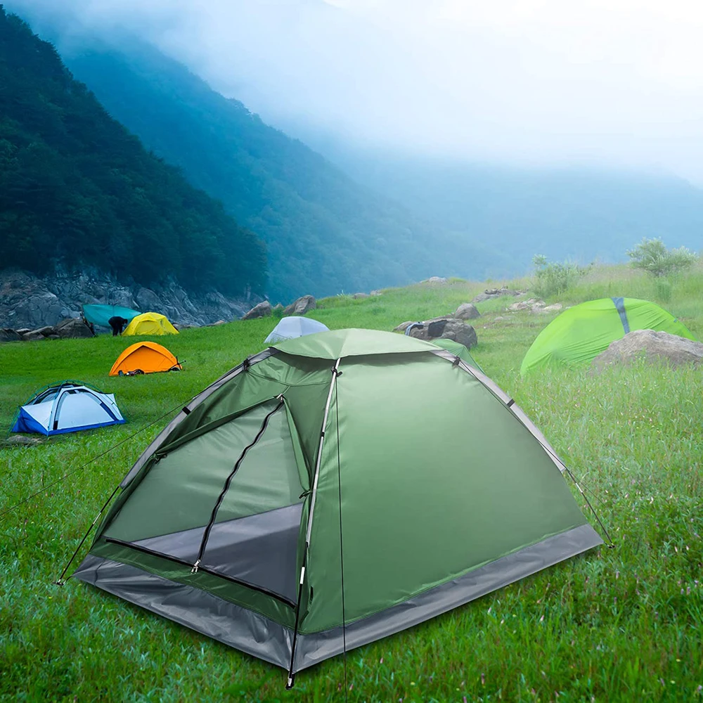190T polyester hot selling waterproof camping folding  tent 2 person