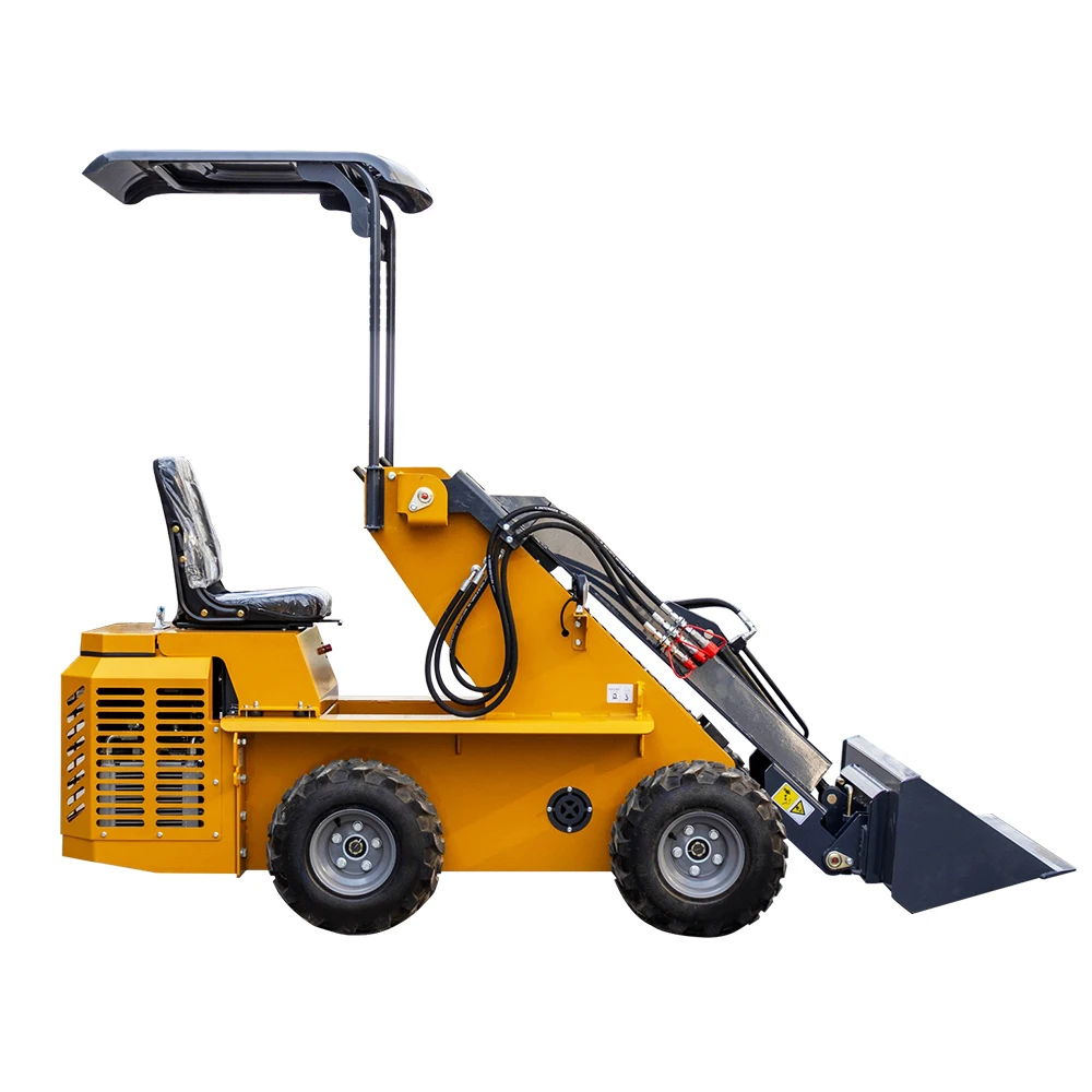 EURO5 EPA Gasoline Mini Wheel Loader Skid Steer Loader with Roof
