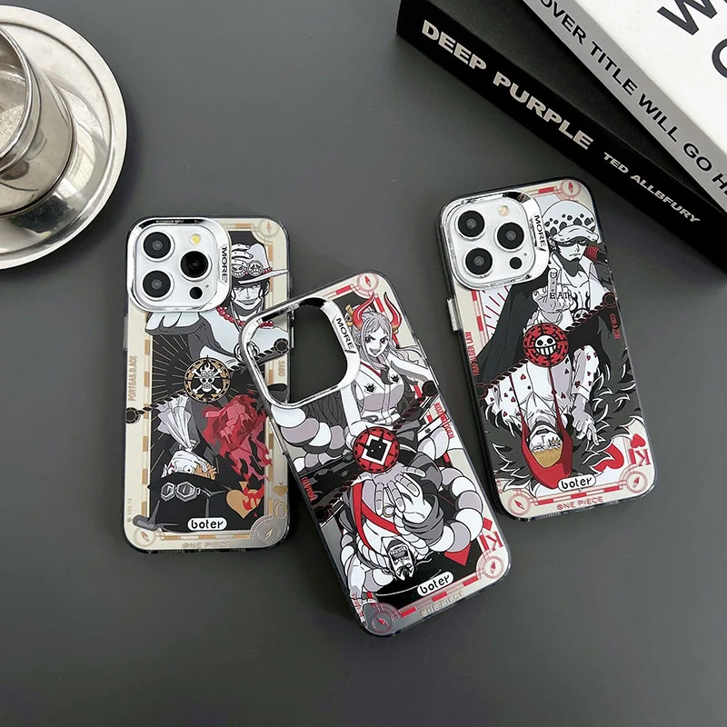 Newest Design Phone Cases For iPhone XR 11 12 13 14 15 Plus Pro Max Cartoon Anime One Pieces Zoro Ace Protector Shockproof Cover