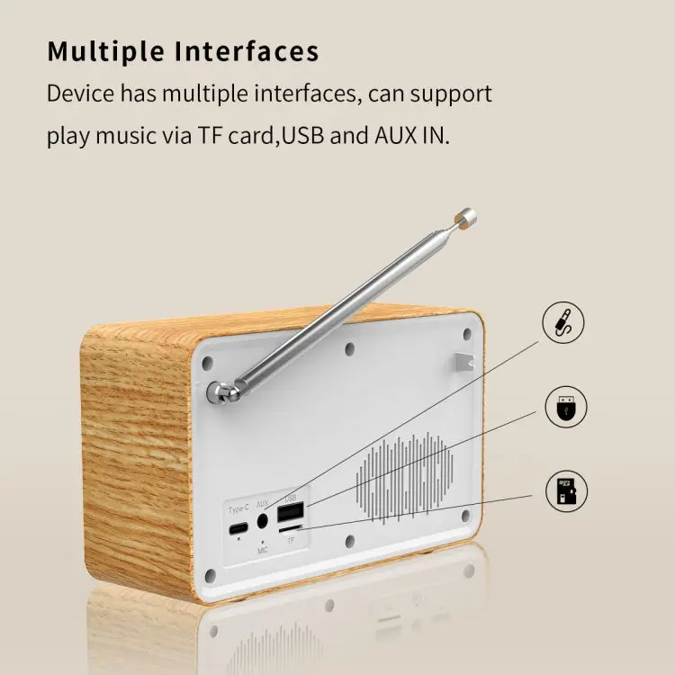 Desktop FM Alarm Clock BT 5.0 Wireless Speaker