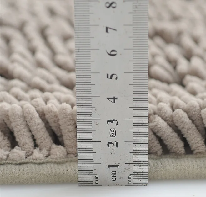 Home Decor Rectangle Solid Color Non Slip Shaggy Chenille Bath Rug
