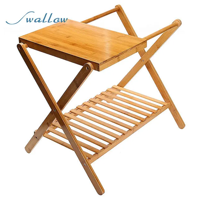 Multifunction Bamboo Folding Hotel Luggage Rack With A Lower Shelf Buy from