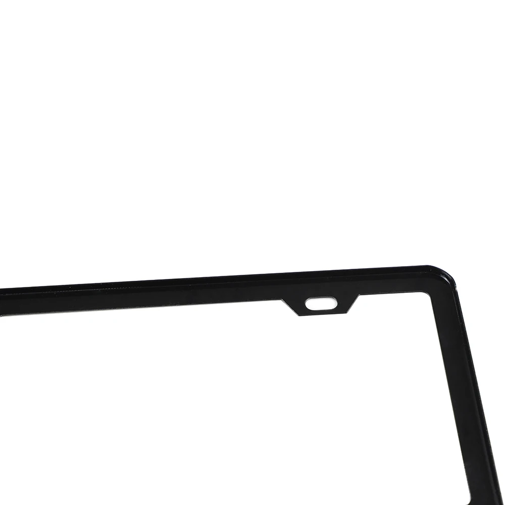 Solid Black License Plate Frame Covers Front and Back Car Plate Bracket Holders Rust-Proof Rattle-Proof Weather-Proof ( Black)
