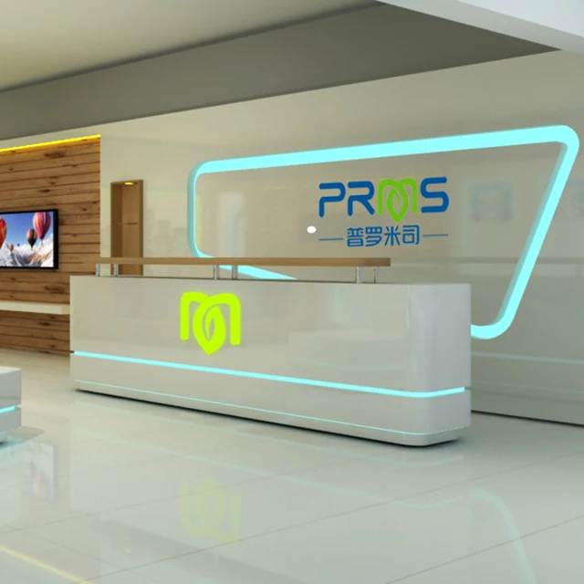 Modern Bar Counter Designed LED Lights Fixture Customized Making Shopping Mall Interior Design Wall Cabinet Kiosk Designed