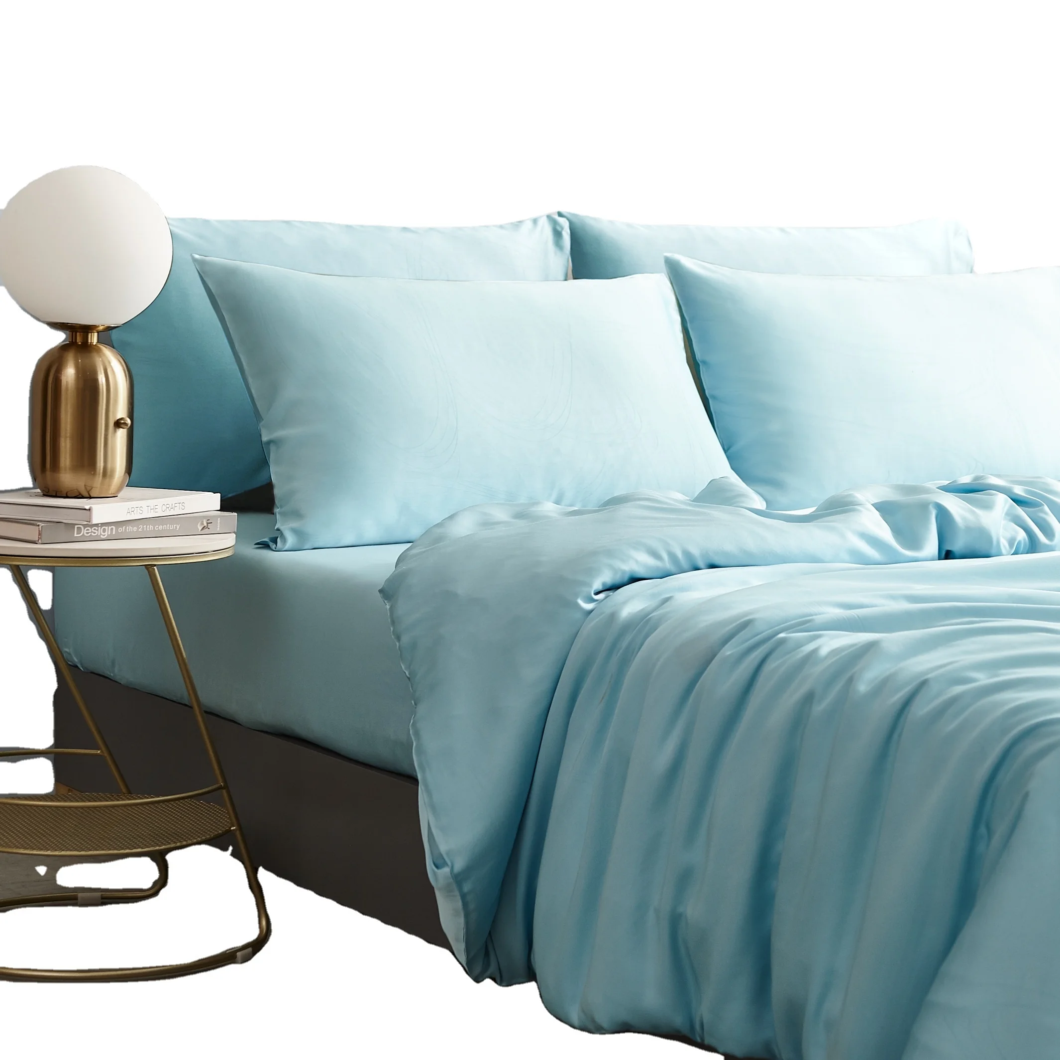 Hotel 100% Bamboo Fabric Soft Bedding Fitted Flat Sheet Bedding Set 4 Pc