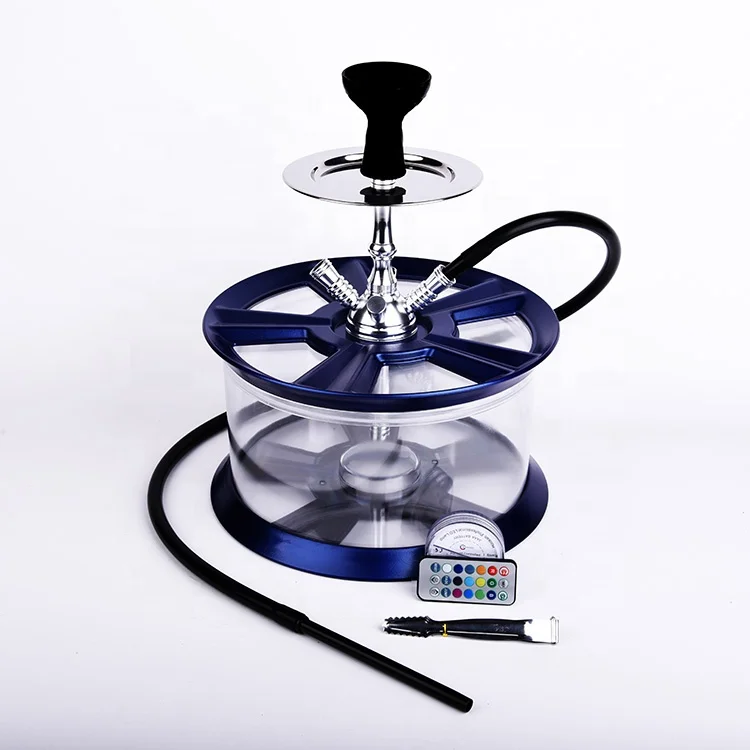new design acrylic wheel hub Felgen shisha with LED Rims hookah