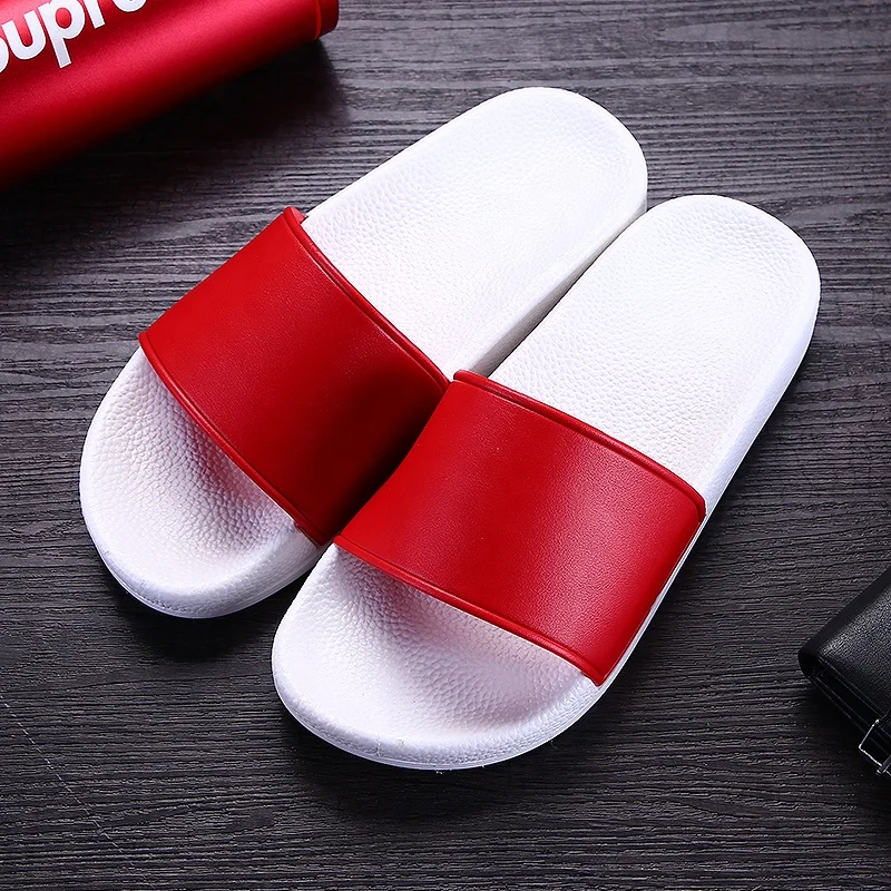 Free sample PVC arch support custom logo slide sandal slippers