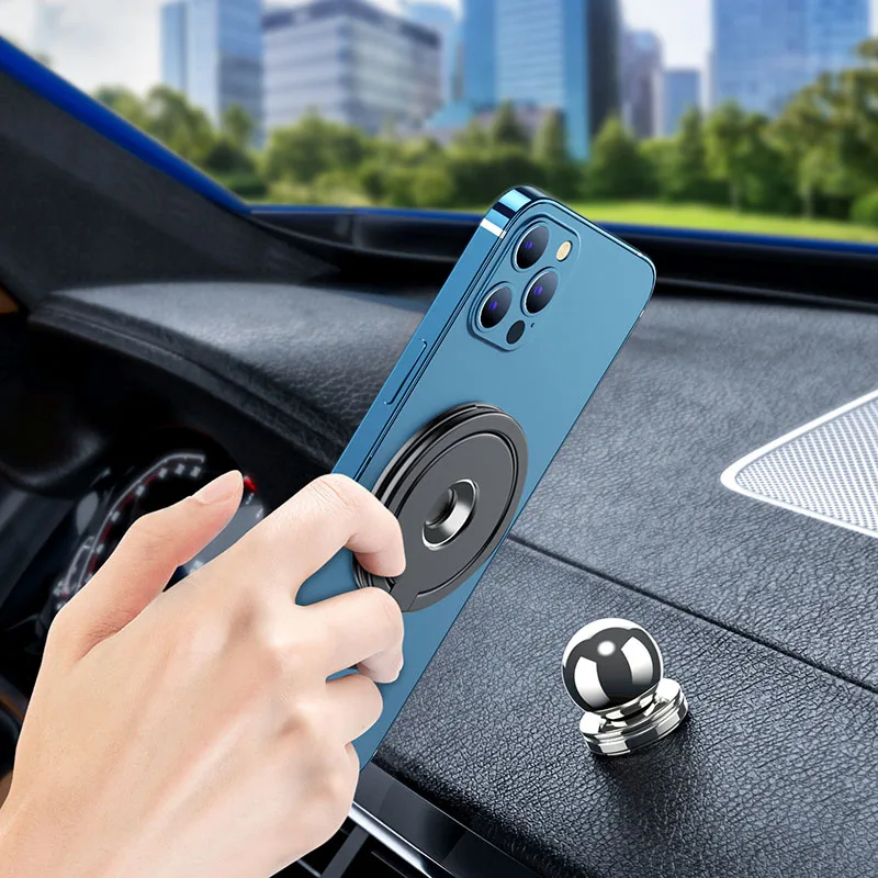 Metal material 1 inch ball mount magnetic car phone holder kit for dashboard and air vent
