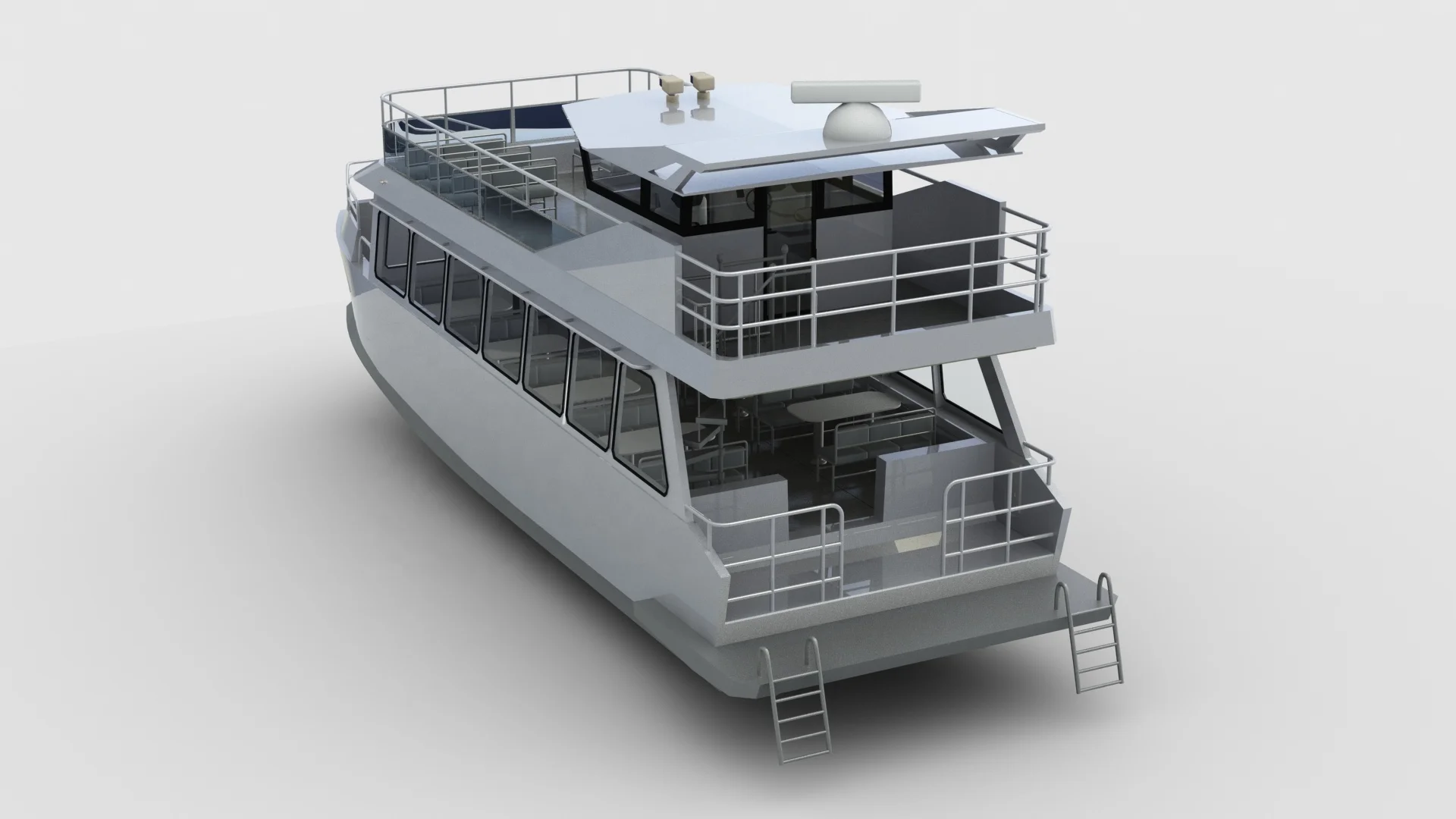 15m luxury double-decker aluminium catamaran passenger boat twin hull safety tourist ship