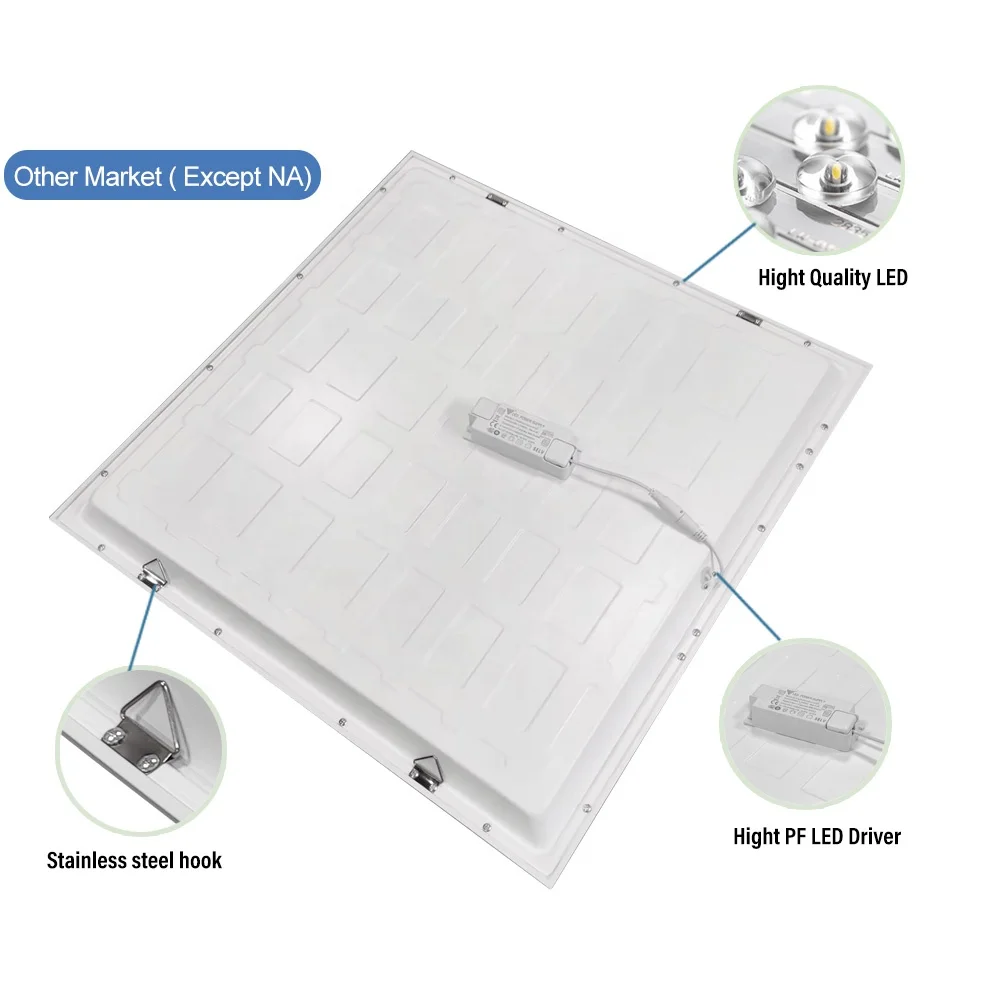Commercial panel lights 620*620 595*595 3CCT dimmable recessed suspending square flat led panel