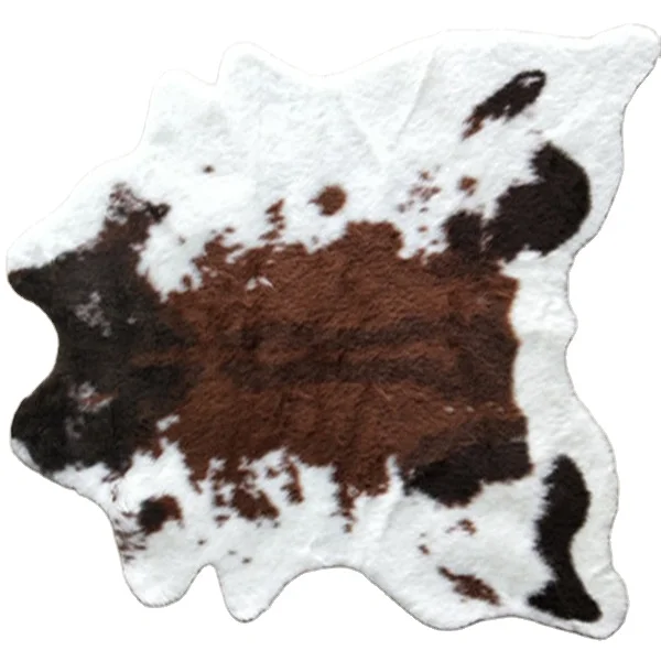 home decorative patchwork design artificial fur animal skin jacquard cowhide rug