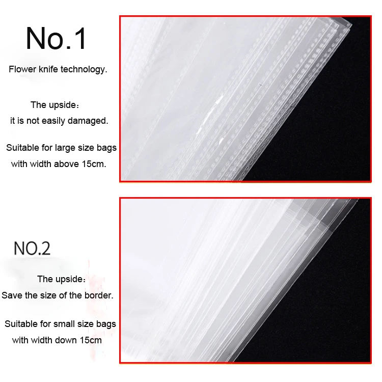 100 Pcs Manufacturers Biscuit Packing Printing OPP Cellophane Logo Self Adhesive Packaging Opp Bags For Clothing