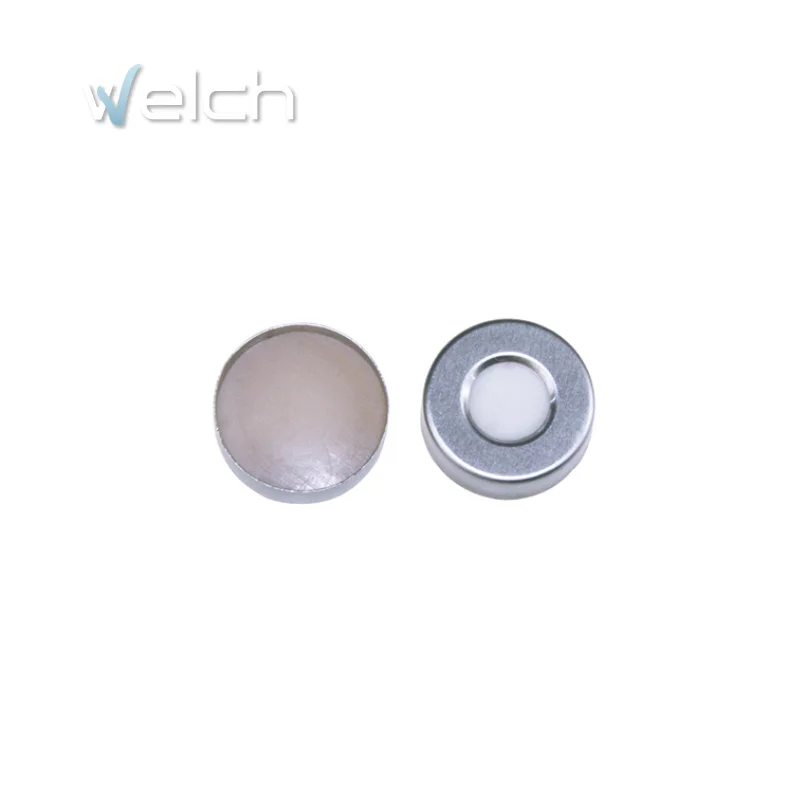 Алюминиевая ОБЖИМНАЯ крышка 20 мм и натуральная ПТФЭ/Белая силиконовая Септа для обжимных флаконов GC объемом 6