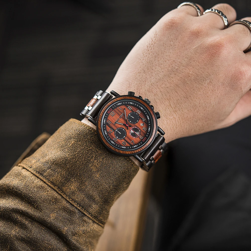 DODO DEER Wood Engraving Personalized Men Watch Top Wooden Timepieces Custom LOGO Watches for Dad Husband
