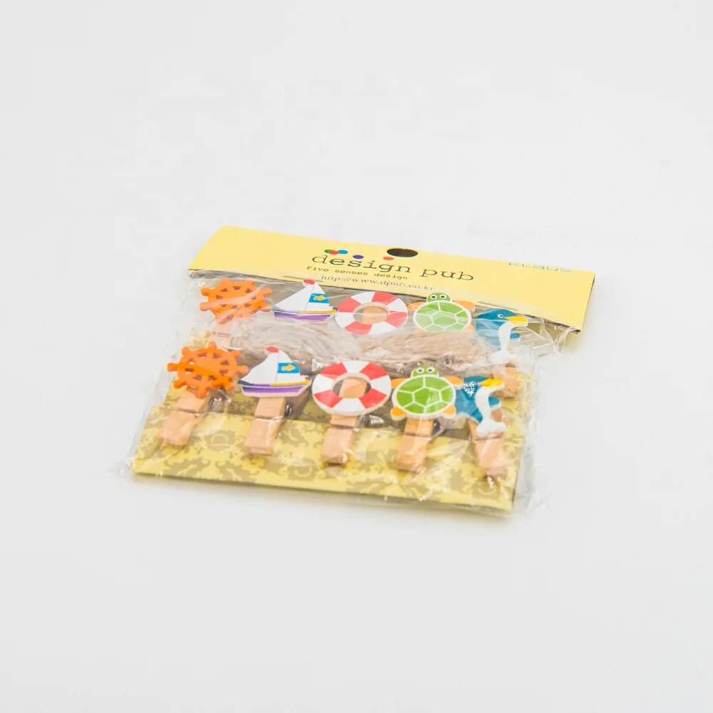 10PC Hot Sales Cute animals Wooden Clothes Photo Paper Peg Cute DIY Decorative Wooden Custom Clips