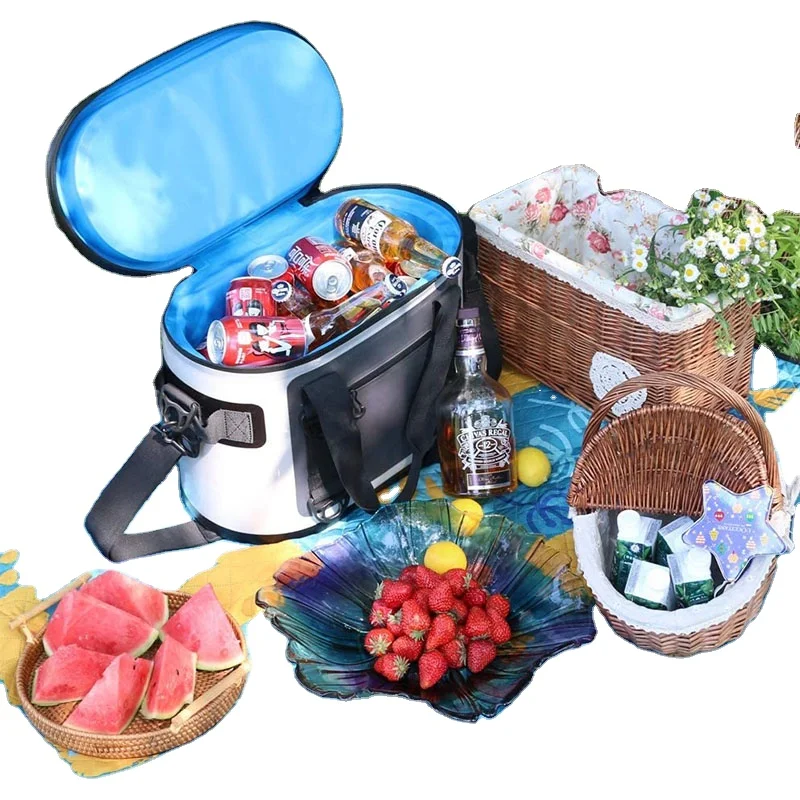 TPU Material Water Proof Picnic Built-in NBR Foam Insulated Cooler Storage Bag Multi-functional Camping Outdoor 20L Cub Food