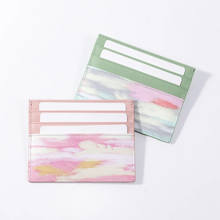 Factory Custom Slim Wallet Rfid Blocking ID Card Holder Color Cardholder Big Capacity Print Leather Card Case Credit Card Holder