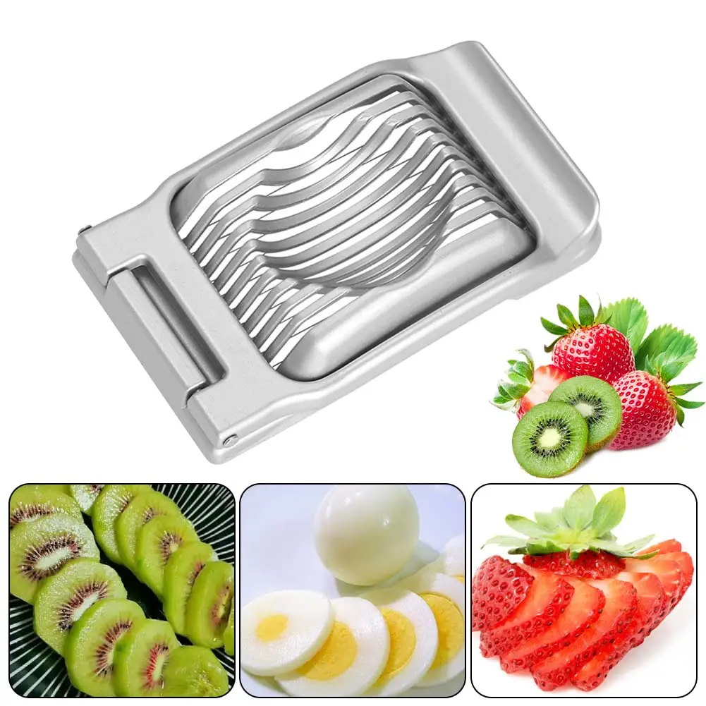 Household Stainless Steel Wire Boiled Egg Slicer Rectangular Eggs Slicing Aluminium Alloy Egg Cutter