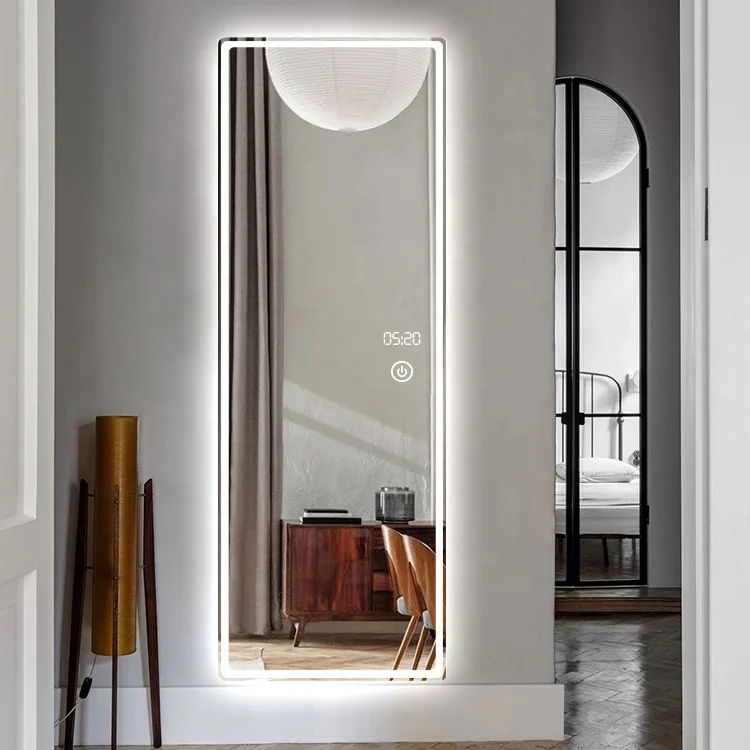 Hot sale living room led makeup full length lighted dressing room vanity mirror with lights