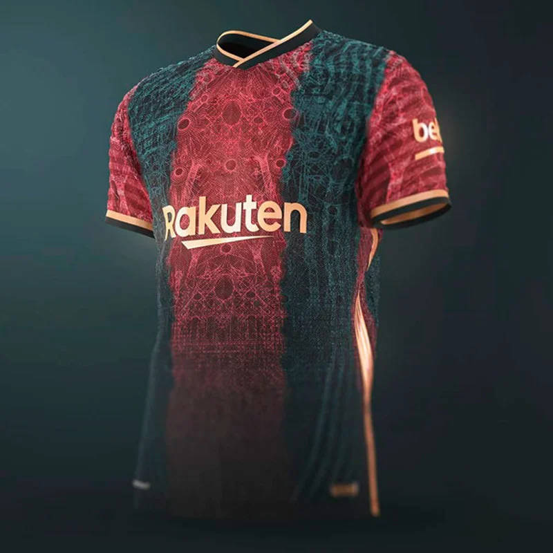 Custom printed sports t-shirt football jersey Barcelona tshirt 100% polyester world cup t shirt wholesale