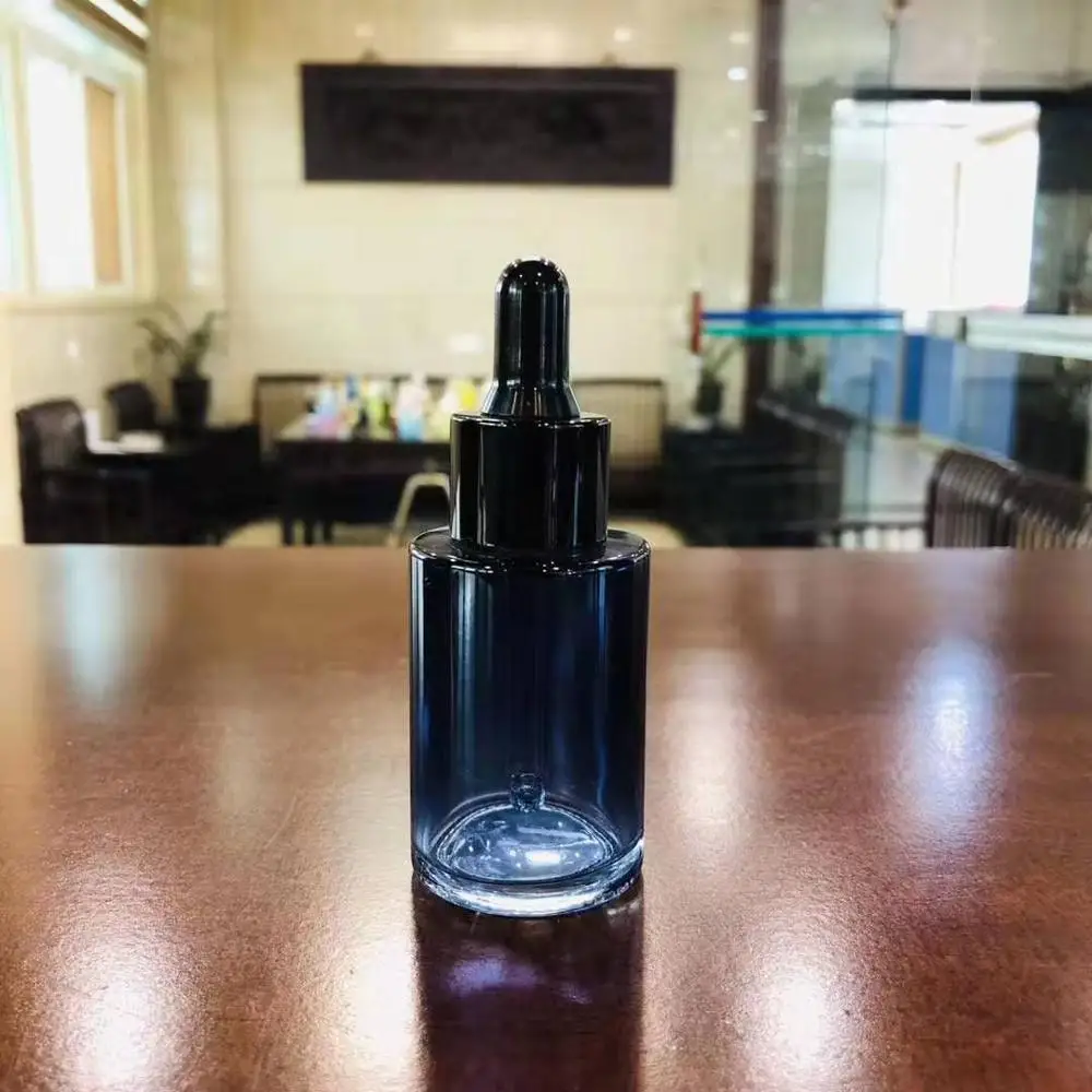 
Luxury Packaging blue color empty serum dropper glass bottle HY297 