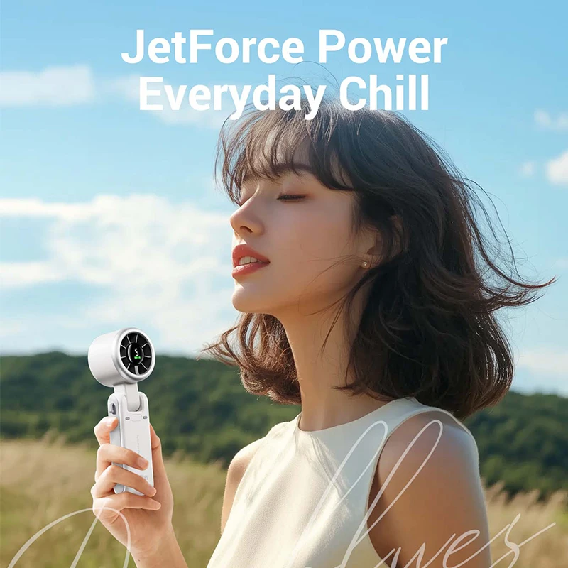 OEM Logo 4000mAh Large Battery Capacity 13550RPM High Speed Portable Wearable Air Cooler Hand-held Mini Fan