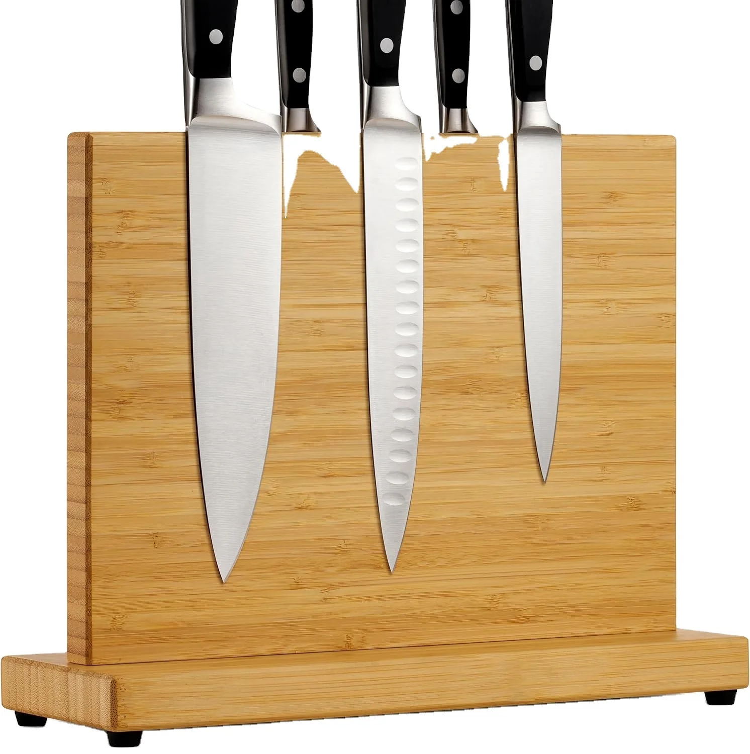Powerful Double-Sided Wooden BambooTony Stark Knife Holder Kitchen Knife Storage