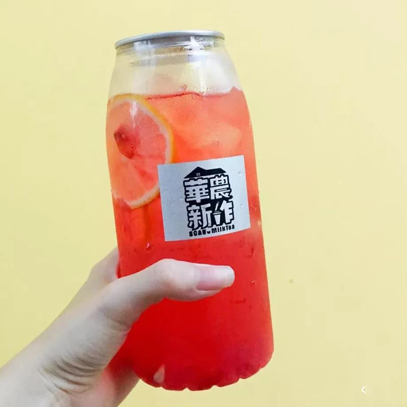 Hot sale 350ml,500ml,650ml transparent soda can with printing logo.