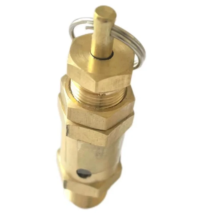 High Flow Internal And External Thread Brass Pull Ring Safety Valve Air Compressor Relief Valve Customized